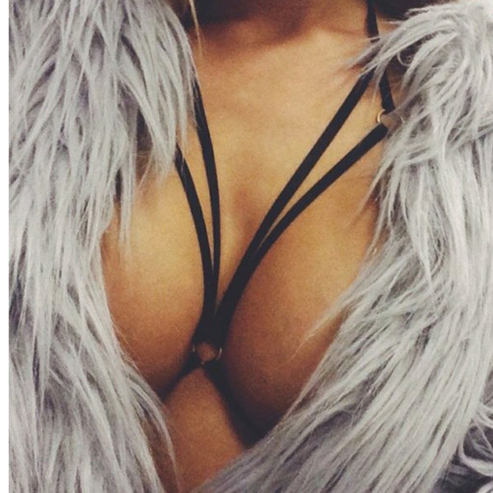 SEXY BLACK UNDERWEAR HALTER TOP